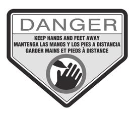 m DANGER: Risk of cut. Keep hands and feet away from tines and cutting area.