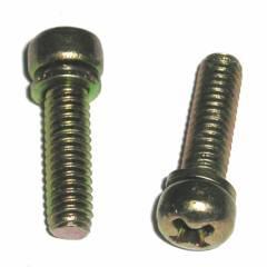 "2275" - Holley Six Pack Vacuum Diaphragm Pot Screws Correct 8-32 x 5/8" screws in zinc dichromate