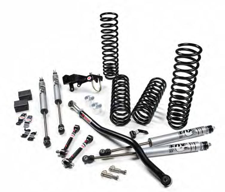 BEFORE YOU BEGIN 2012-18 models using the stock front driveshaft will require exhaust extension kit JKS8150. 01.