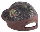Outer material 100% cotton; brown sections are coated/waxed RWS Hunting Cap for driven game hunts in blaze orange with a reflective band sewn into the brim, adjustable for head size.