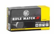 42 AMMUNITION RWS 43 PROFESSIONAL LINE High accuracy for both competition and training SPORT LINE Cartridges for beginners as well as for intensive training sessions RIFLE MATCH S *** fast training