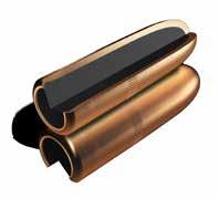 It promotes the separation of the two bullet cores of differing hardness and is responsible for the dual action of the bullet: The front section rapidly disintegrates at the strike, delivering a