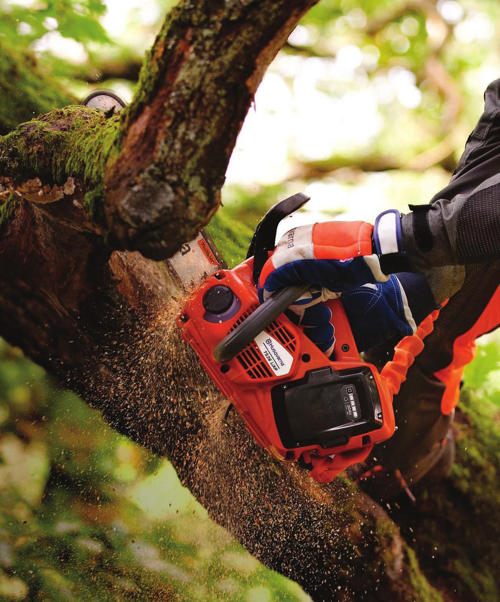 HUSQVARNA BATTERY SERIES CHAINSAWS A NEW KIND OF PERFORMANCE IN BATTERY CHAINSAWS.