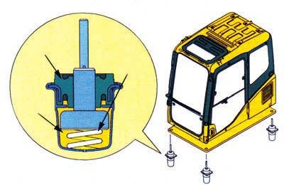 The new cab damper mounting, combined with strengthened left and right-side decks, aids the reduction