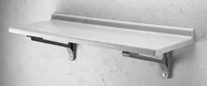 Snap fit rail design allows shelves to snap on and off for easy cleaning.