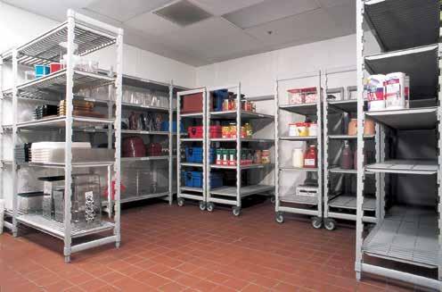 3www.cambro.com Unquestionably Strong and Durable Posts and traverses, the weight bearing components, are constructed with a steel core and encapsulated by a thick polypropylene outer layer.