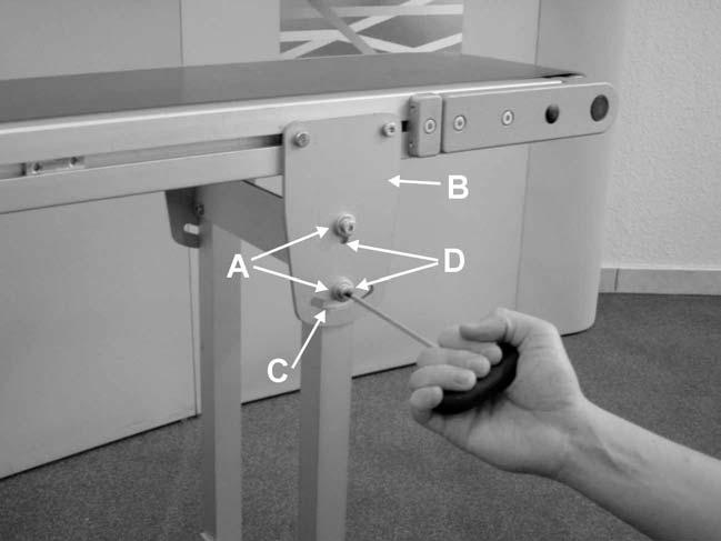 Figure 4-15: Two-legged aluminium support, height adjustment The aluminium double upright can also be continuously adjusted in its inclination.