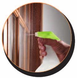 Continue to spray and scrub the oxidation until you have cleaned all of the trim. Use a ladder to reach sections of trim on the upper levels of your home. 6.