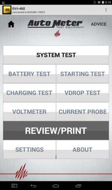 VOLTAGE DROP TEST (Generic Cable Test) Select the V DROP Test from the main menu. To set the test current, press the Test current box and a numeric keypad will appear.