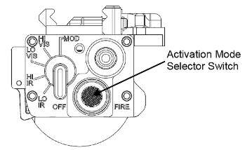 3.2.b Activation Mode Selector Switch NOTE The Mk3 Battle Light will not operate if the rotary switch is not precisely aligned with the marked switch position.