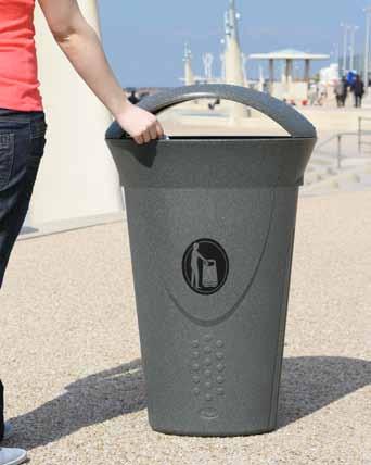 Luna Litter Bin Luna litter bin is a contemporary styled litter bin with a narrow footprint. A large open top design makes it ideal for the quick and easy depositing of litter.