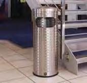 These stylish internal litter bins are available in round and rectangular designs. Zinc-coated steel liner.