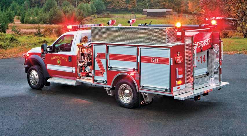 Built on a Ford F550 or GMC 5500 4-door chassis and powered by a 300-385 horsepower turbo diesel, the Pierce mini-pumper can tackle an array of scenarios: initial response, wildland, urban interface