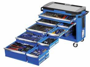 TOOL TROLLEY WORKSHOP 485, 9 UV stabilised Gloss Powder Coat Measurements: 1067 x 540 x 1020mm For contents please