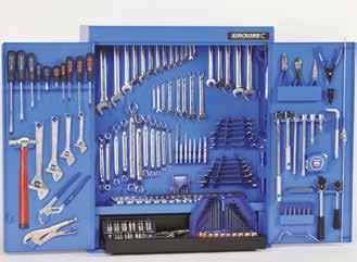 35 Piece gear spanner, pliers, strippers & wrench tray 42 Piece 1/2 impact socket,