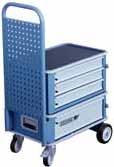 capacity per drawer 40 kg T With heel and impact protection T GEDORE chassis with high-performance wheels on roller bearings, with 2 fixed castors Ø 140 mm and 2