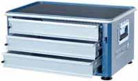 1430 T Designed particularly as top box for trolleys 1580, 1585, 2000, 2500, 3010 T With three partitionable drawers, supplied with 6 lengthwise and 2 crosswise dividers T Drawers run smoothly on