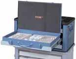0 1 1433-1072 ES for mobile use T Tool chest 1433 L including 3 modular tool boxes 1072 ES-1500 L T Open at front, central locking with turnlock fastener for a padlock T Particularly suitable for use