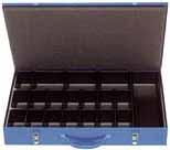 1072 K TOOL BOX T Sturdy sheet steel, in GEDORIT blue T With deep-drawn plastic insert with 19 compartments T Fits into tool chest 1433 L T Dimensions: W 480 x D 330 x H 70 mm T (Ill.