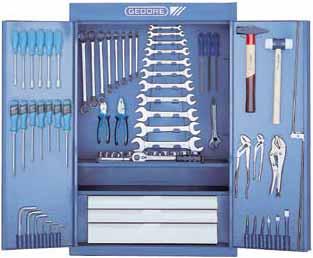 1400 1401 T Sturdy sheet steel construction with storage and three drawers T With fittings for tool assortment S 1400 T Including loose modules 1500 E-1993 L and 1500