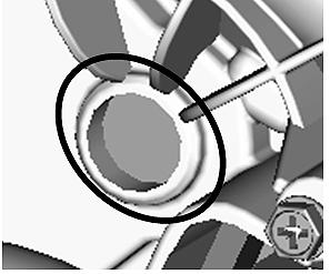 Figure 3 Door Dislodged From Pivot (Un-repairable) Note: If vehicle has the shaft present as shown in Figure 2, go to Step 11.