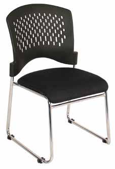 1321T Stocked in Black Fabric Seat with Charcoal Frame. List $93 Alpha Stacking Chair Sled Base Model No. 3070 Stocked in Black Fabric with Chrome Frame.