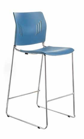 Agenda Plus Bar Height Chair Model No. 3085TQ Stocked in Black, Blue and Green with Chrome Frame.