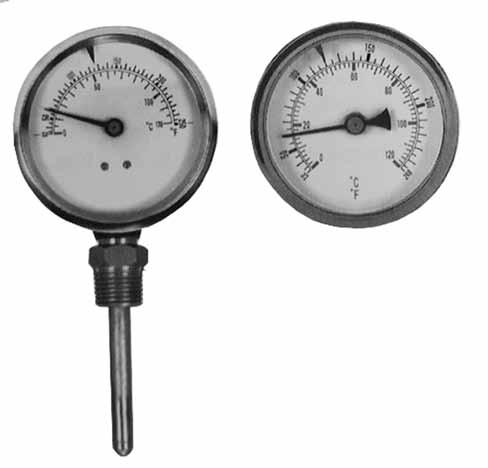 Dial Type Thermometers Economical Back mount Dual Scale: 40-250 F, 0-120 C, Accuracy to 1 5