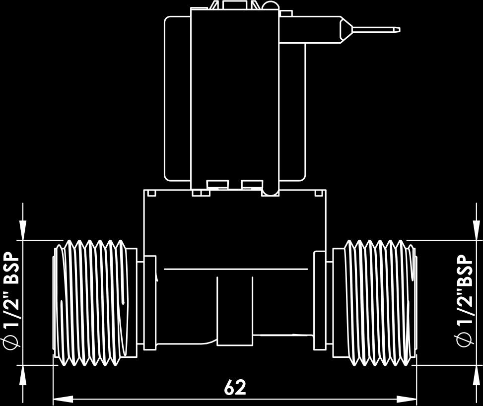 SCHEMATIC DRAWING 1/2BSP MODEL: + - GENERAL MATERIAL DATA COMPONENT BODY GUIDE TUBE SPRINGS MATERIAL NYLON PA 6.