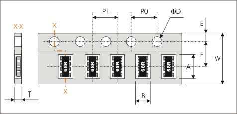 PACKAGING Paper Tape specifications (unit :mm) Symbol A B W F E WA06X, 3.60±0.20 2.00±0.