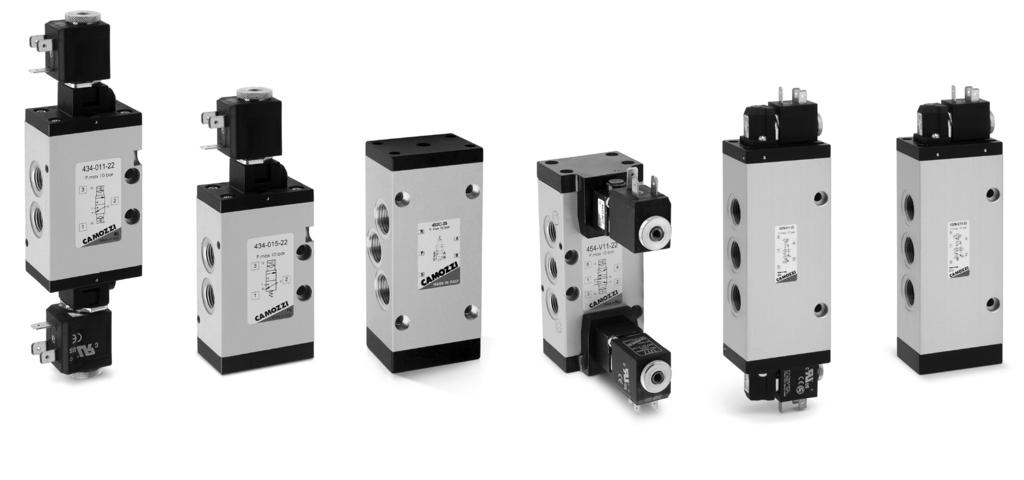 > Series 4 valves and solenoid valves Series 4 valves and solenoid valves New models 3/, 5/ and 5/3-way CC, CO Ports: G1/8, G1/4, G1/ Series 4 solenoid valves have been designed in the 3/, 5/, 5/3