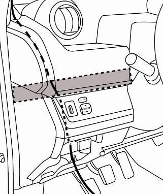 Tie wrap Route the auto-dimming mirror harness down the vehicle A-pillar above the OE harness.