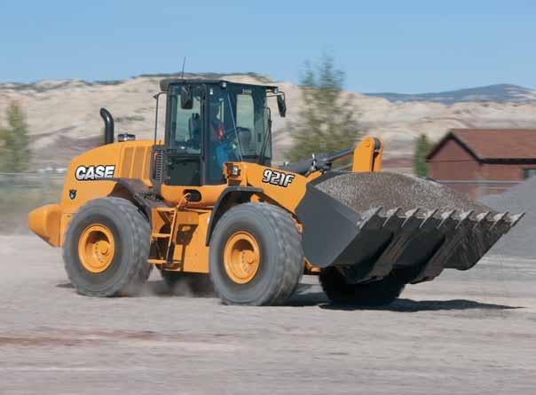 F-SERIES WHEEL LOADERS 721F 821F 921F 10% Additional fuel efficiency and less maintenance Proshift delivers 10% more fuel savings than 4-speed transmissions and lengthens the life of transmission oil