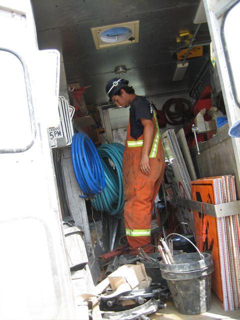 Crews pick the truck up in the yard in the morning and a pre-trip inspection is performed (figure 11).