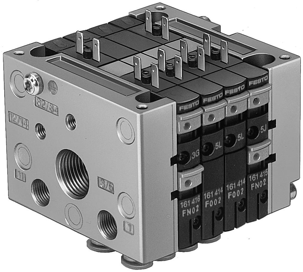 !!!!! Sub-base and manifold mounting with common supply and exhaust Directional control valves are optimised with respect to dead volume, actuating force and working loads.