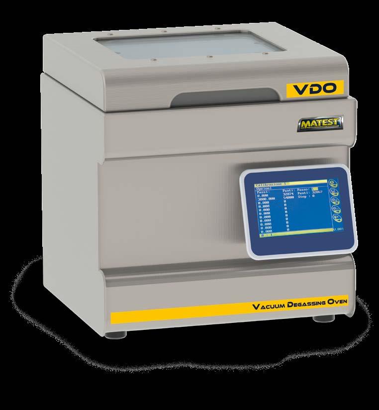 The Vacuum Degassing Oven, (VDO) consists of a stainless still vacuum vessel with a hinged lid to conserve space and access the vacuum chamber. It can hold up to 8 specimen containers.