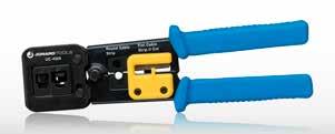 platform for consistent terminations. Crimp and trim off excess conductors is a breeze with a simple squeeze of the tool.