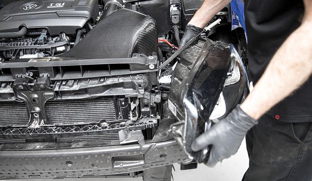Remove stock air box or aftermarket intake from the engine bay.