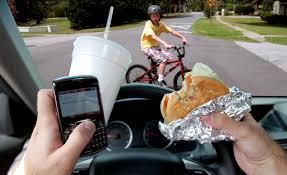 Distractions You are 4 times more likely to have a crash when you are talking on your cell phone, eating a sandwich, or looking at objects outside your window.