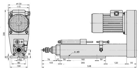 PNEUMATIC DRILLING UNIT Model FD3-80 Features RPM and chuck type should be given when placing order. There are two feed strokes, 1 and 2, to choose from. Capable of ±.0005 with short dwell.