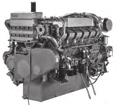 Propulsion - IMO Tier II / CCNR-2 / EU-3A High speed - Propulsion package S12R-T2MPTK 12-cylinder, 4-cycle, water cooled diesel engine, with direct-injection, turbocharger, air-cooler, built-up heat