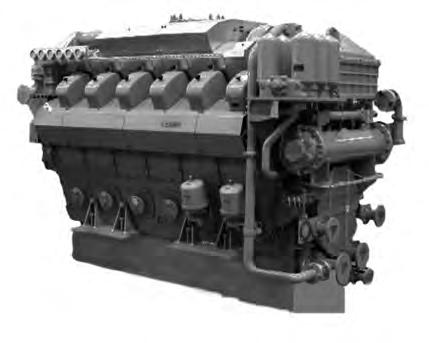 Propulsion - IMO Tier II / CCNR-2 Medium speed S12U-MPTK 12-cylinder, 4-cycle, water cooled diesel engine, wih direct-injection, turbocharger and air-cooler.