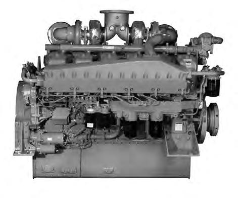 Auxiliary generator - IMO Tier II / CCNR-2 / EU-3A - High speed S12A2-MPTAW 12-cylinder, 4-cycle, water cooled diesel engine, wih direct-injection, turbocharger and air-cooler.