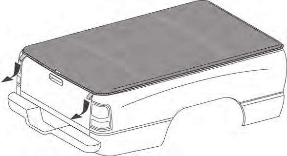 Secure the Fabric Make sure the inside edge of the Front Rail is aligned with the inside edge of the bed and that the Rail Assembly is centered from side to side on the vehicle.
