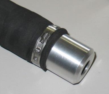 See page 8 for using the hose clamp design with bulk rubber tube material.  a male o-ring connector, pictured at right.