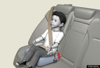 Place the child seat on the seat facing the front of the vehicle. STEP 2 Sit the child in the child seat.