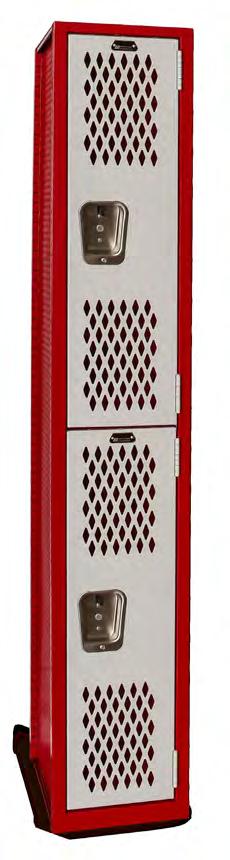 SUPERIOR DESIGN AND ENGINEERING DIAMOND PERFORATED DOORS Standard for Athletic Team, P.E., Marquis Champion and TA-50 Equipment Manager fully-framed lockers.