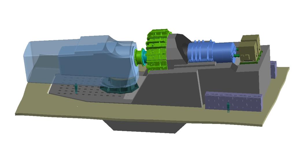 Figure 4 The 5-MW test stand with projected 5-MW nacelle superimposed on current 7.