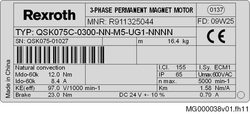 68/87 Bosch Rexroth AG DOK-MOTOR*-QSK********-PR03-EN-P Delivery Status, Identification, Handling 9.2 