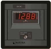 DC DIGITAL METERS IP66 splashproof front Large red LED characters Display with decimal numbers (i.e. 12.75 V) 3 position switch for multiple battery banks DC DIGITAL VOLTMETER PANEL Accuracy ± 0.